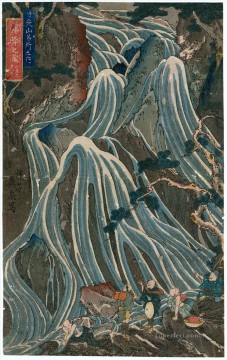 the kirifuri falls one of the three waterfalls 1847 Keisai Eisen Japanese Oil Paintings